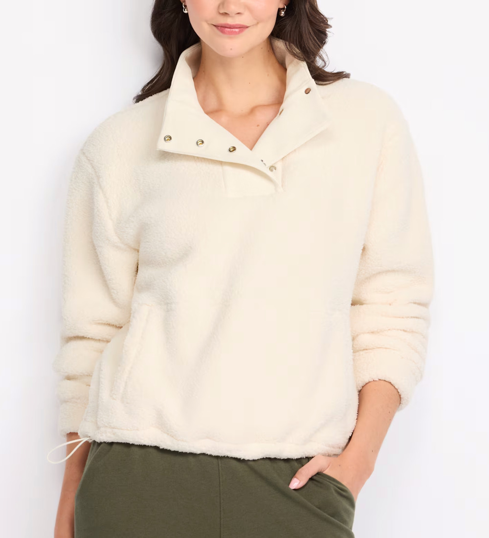 NWT JOHNNIE-O EGGNOG SHERPA OLYMPIA SNAP PULLOVER POPOVER TOP SHIRT JACKET XL